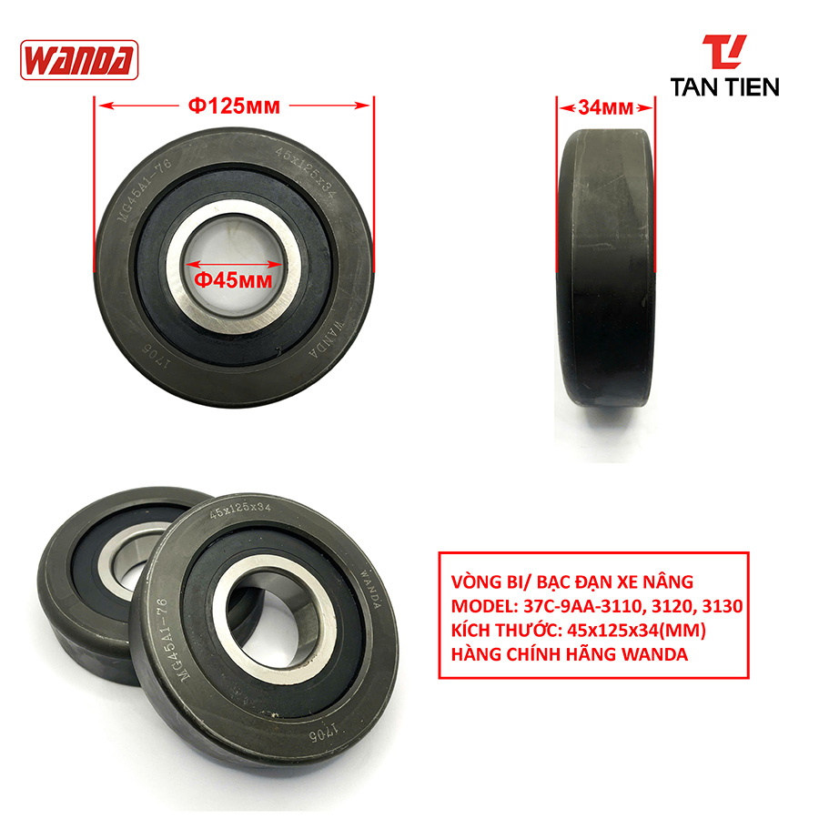 Bạc đạn xe nâng 45x125x34 Bạc đạn xe nâng 45x125x34