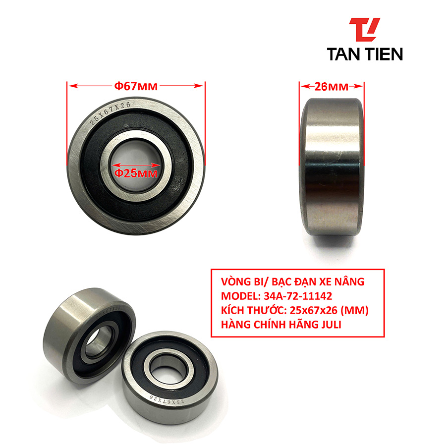 Vòng bi xe nâng 25x67x26 Vòng bi xe nâng 25x67x26