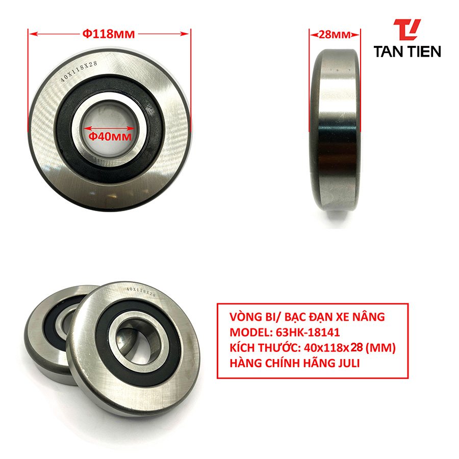 Vòng bi xe nâng 40x118x28 Vòng bi xe nâng 40x118x28