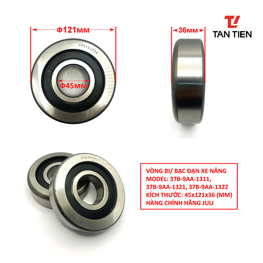 Vòng bi xe nâng 45x121x36 Vòng bi xe nâng 45x121x36