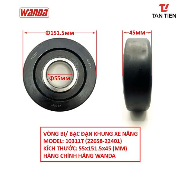 Vòng bi xe nâng 55x151.5x45